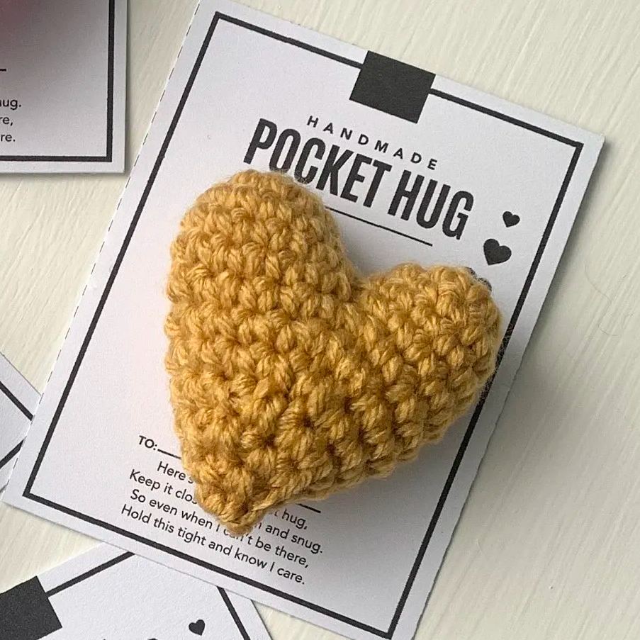 Pocket Hug-Crocheted Heart