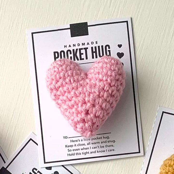 Pocket Hug-Crocheted Heart