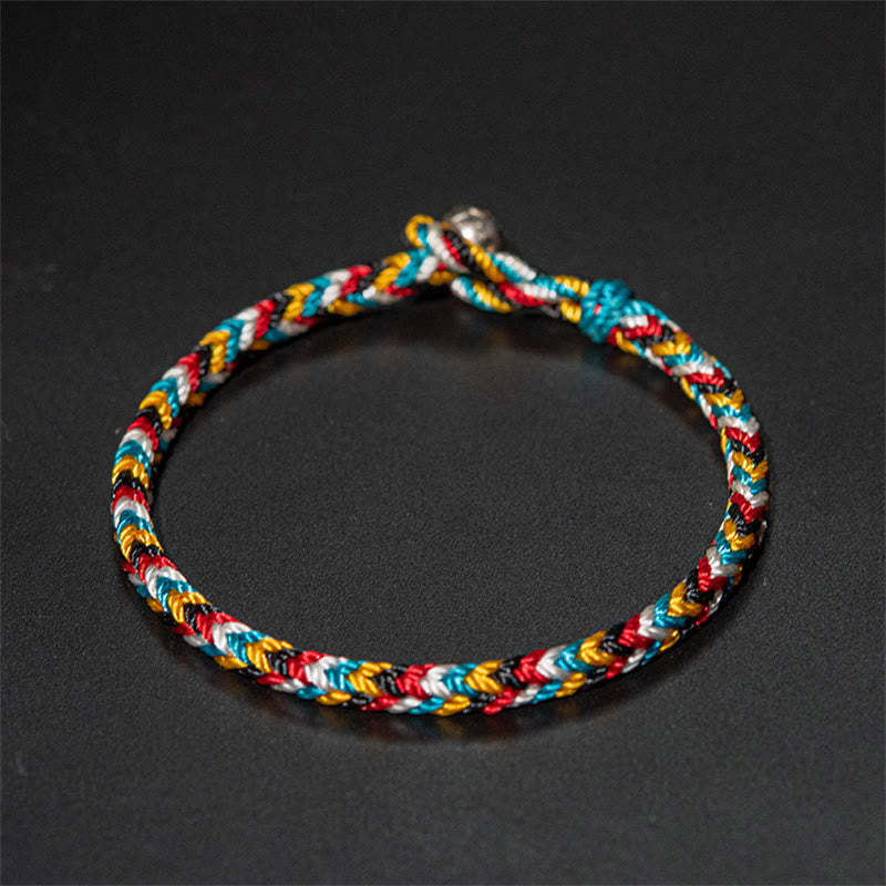 Oriental Buddha Tibet Handmade Five Color Thread Protection Braid String Bracelet