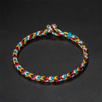 Oriental Buddha Tibet Handmade Five Color Thread Protection Braid String Bracelet