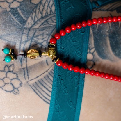Oriental Buddha Tibetan Mala Red Turquoise Lucky Necklace Bracelet