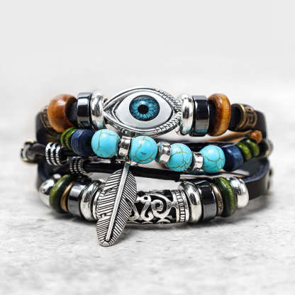 Oriental Buddha Tibetan Turquoise Evil Eye Purification Bracelet