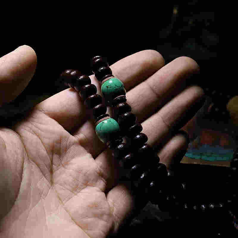 Oriental Buddha Tibet 108 Mala Beads Purple Bodhi Seed Bagua Vajra Auspiciousness Bracelet