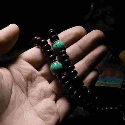 Oriental Buddha Tibet 108 Mala Beads Purple Bodhi Seed Bagua Vajra Auspiciousness Bracelet