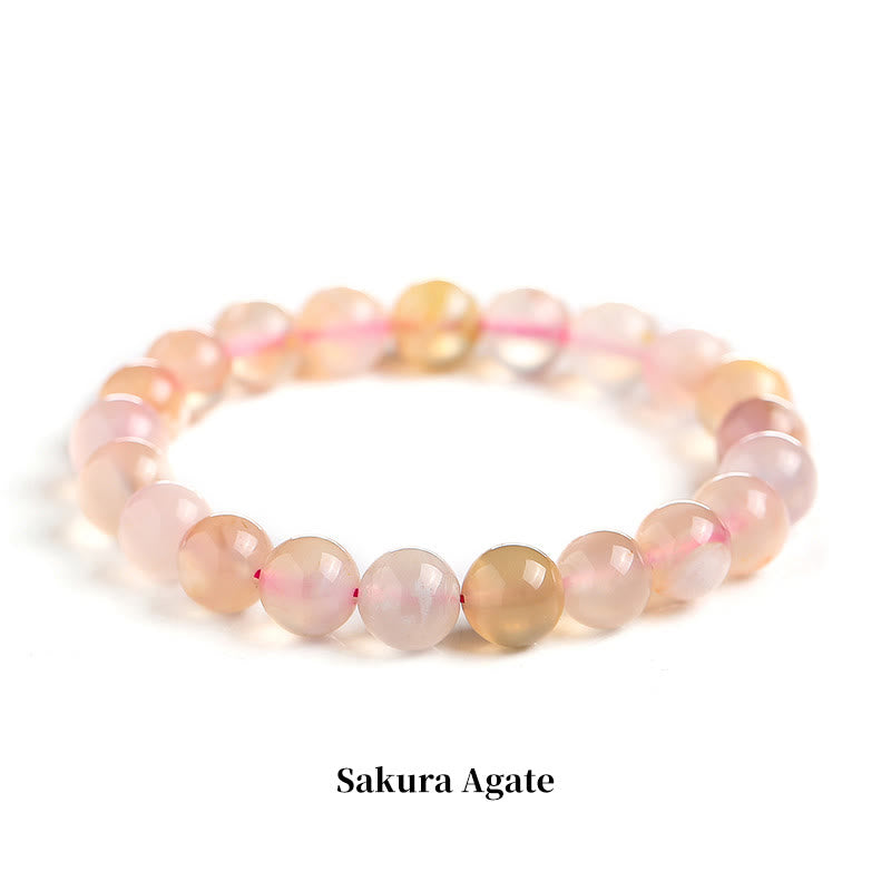 Oriental Buddha Natural Stone Quartz Healing Beads Bracelet