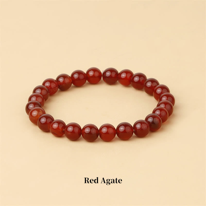 Oriental Buddha Natural Stone Quartz Healing Beads Bracelet