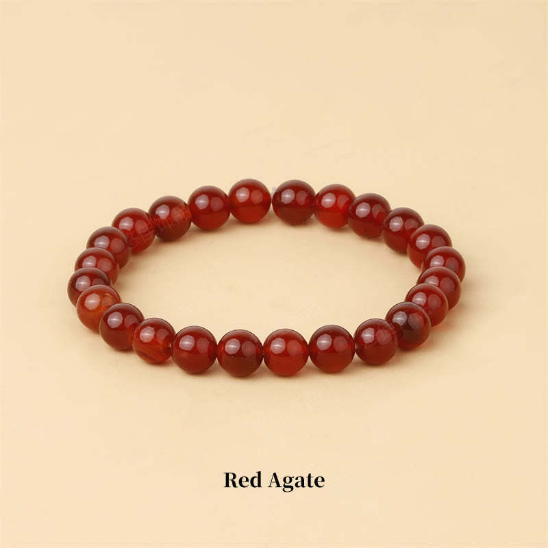 Oriental Buddha Natural Stone Quartz Healing Beads Bracelet