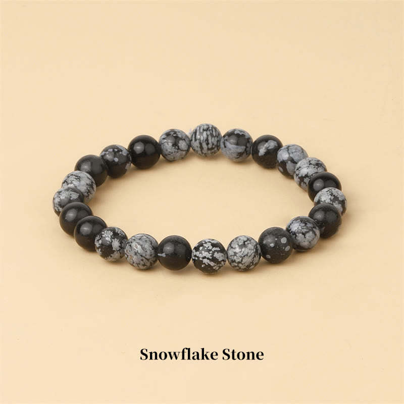 Oriental Buddha Natural Stone Quartz Healing Beads Bracelet