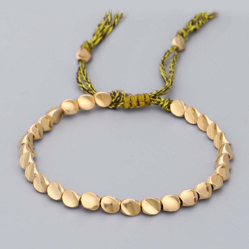 Oriental Buddha Tibetan Copper Beads Healing Luck Bracelet