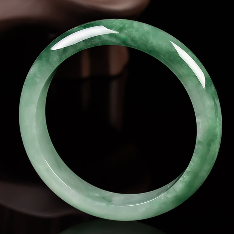Oriental Buddha Natural Jade Fortune Blessing Bangle Bracelet