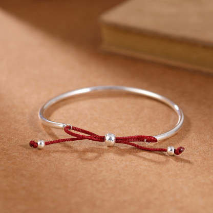 Oriental Buddha  925 Sterling Silver Red String Healing Knot Bracelet
