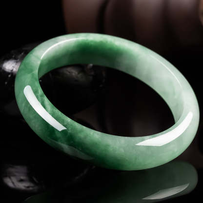 Oriental Buddha Natural Jade Fortune Blessing Bangle Bracelet