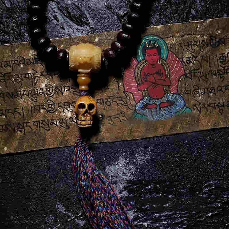 Oriental Buddha Tibet 108 Mala Beads Purple Bodhi Seed Bagua Vajra Auspiciousness Bracelet