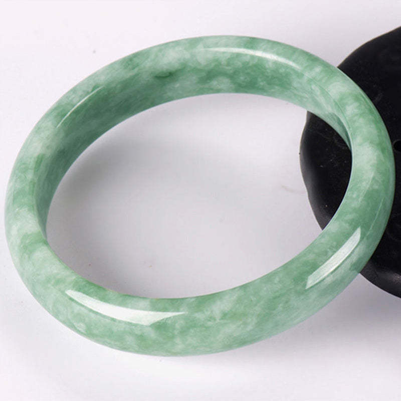 Oriental Buddha Natural Jade Prosperity Bangle Bracelet