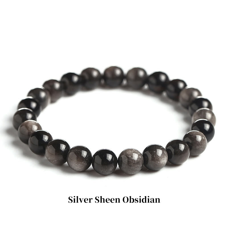 Oriental Buddha Natural Stone Quartz Healing Beads Bracelet