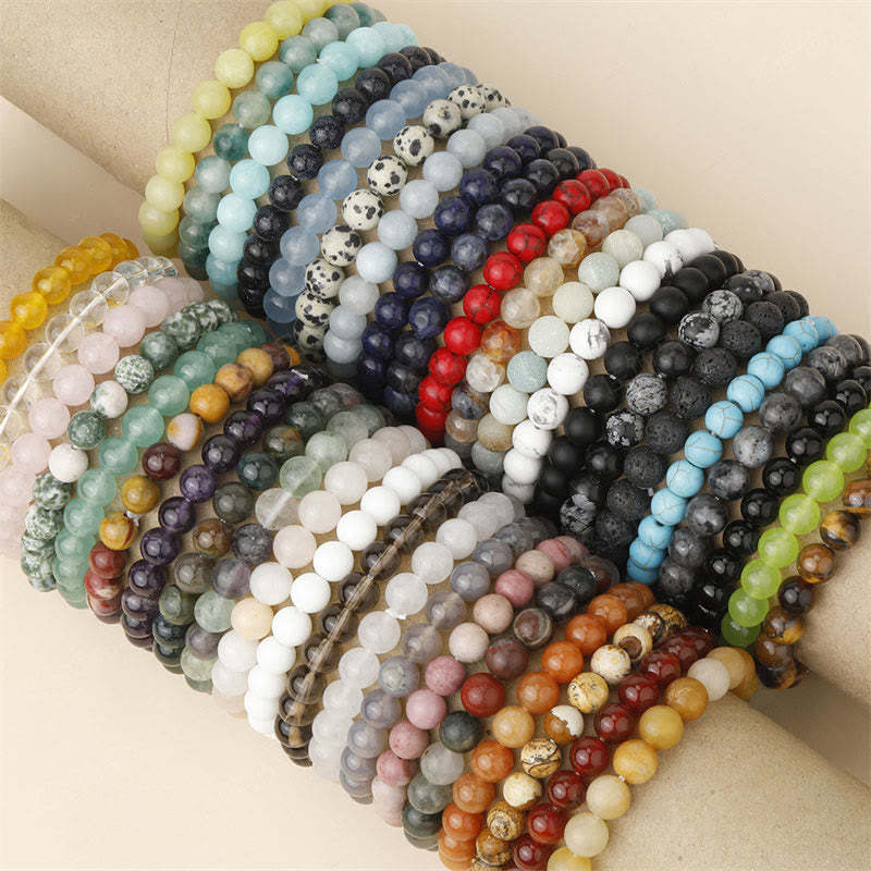 Oriental Buddha Natural Stone Quartz Healing Beads Bracelet