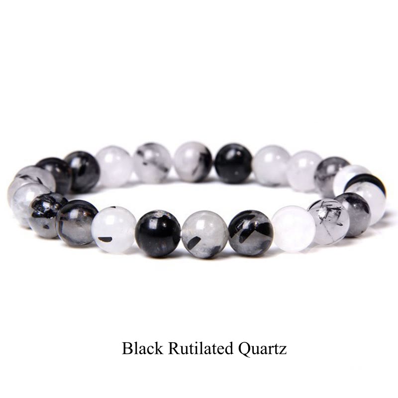 Oriental Buddha Natural Stone Quartz Healing Beads Bracelet