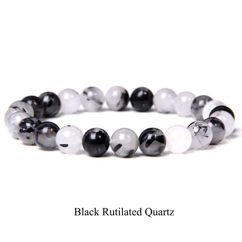 Oriental Buddha Natural Stone Quartz Healing Beads Bracelet