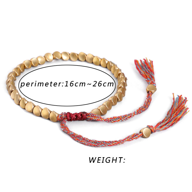 Oriental Buddha Tibetan Copper Beads Healing Luck Bracelet