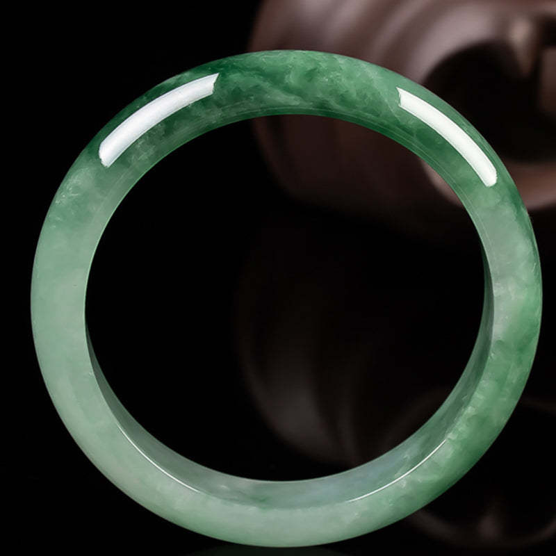 Oriental Buddha Natural Jade Fortune Blessing Bangle Bracelet