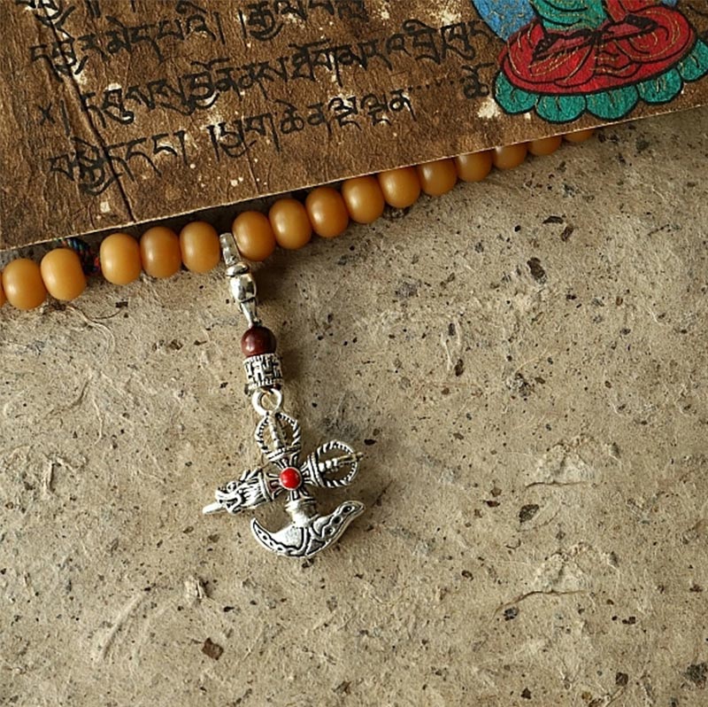Oriental Buddha Tibet 108 Mala Beads Bodhi Seed Bagua Vajra Wealth Bracelet
