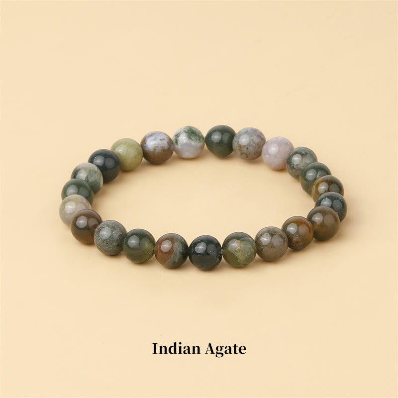 Oriental Buddha Natural Stone Quartz Healing Beads Bracelet