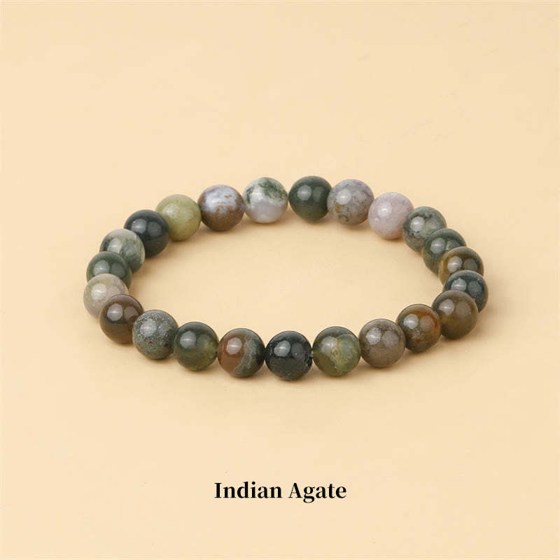 Oriental Buddha Natural Stone Quartz Healing Beads Bracelet