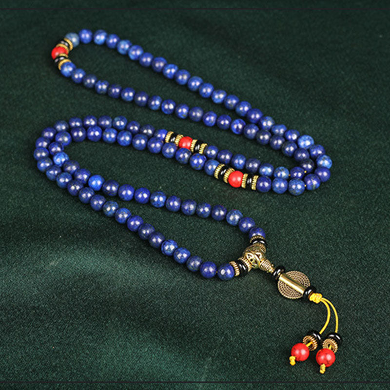 Oriental Buddha Tibetan Mala Lapis Lazuli Positive Bracelet