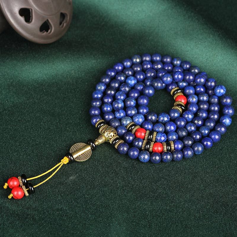 Oriental Buddha Tibetan Mala Lapis Lazuli Positive Bracelet