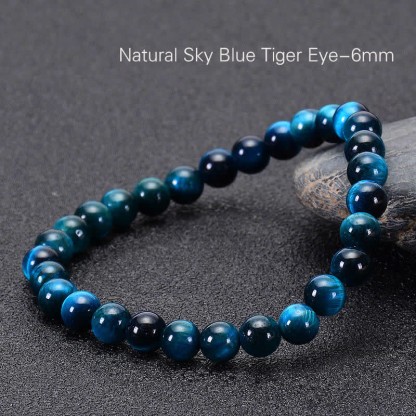 Oriental Buddha Blue Tiger Eye Protection Bracelet