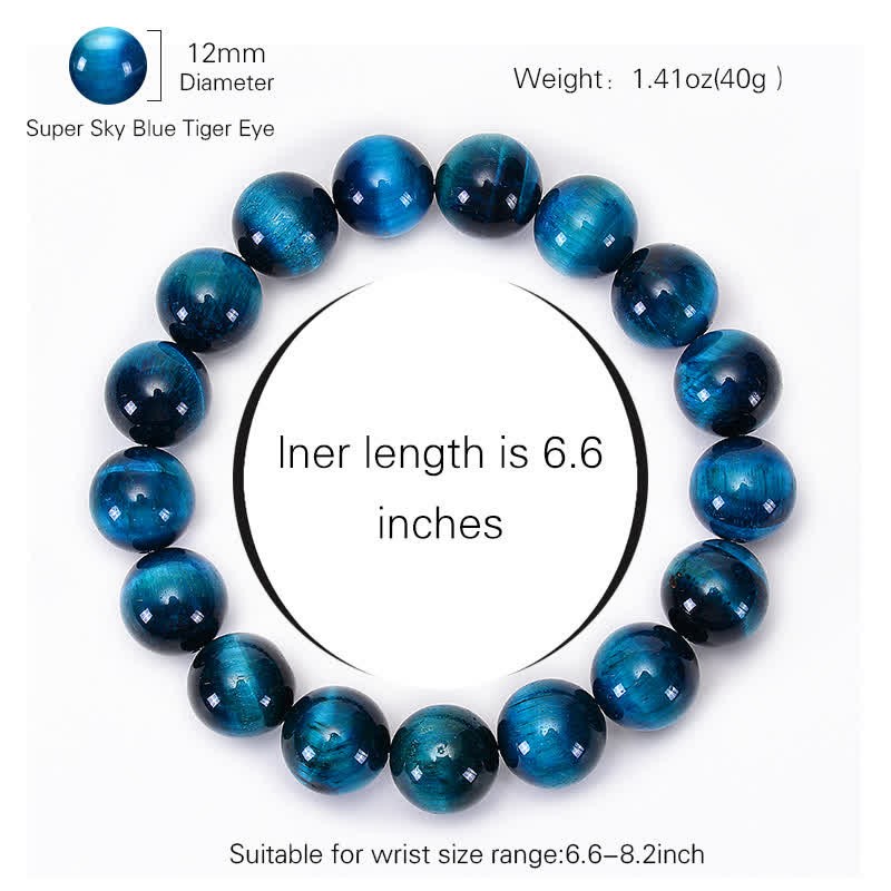 Oriental Buddha Blue Tiger Eye Protection Bracelet