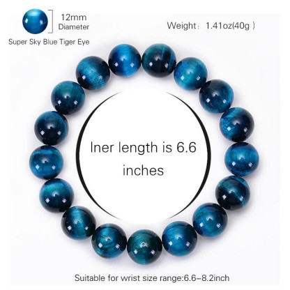 Oriental Buddha Blue Tiger Eye Protection Bracelet