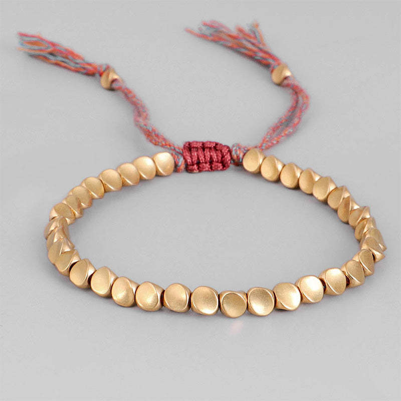 Oriental Buddha Tibetan Copper Beads Healing Luck Bracelet