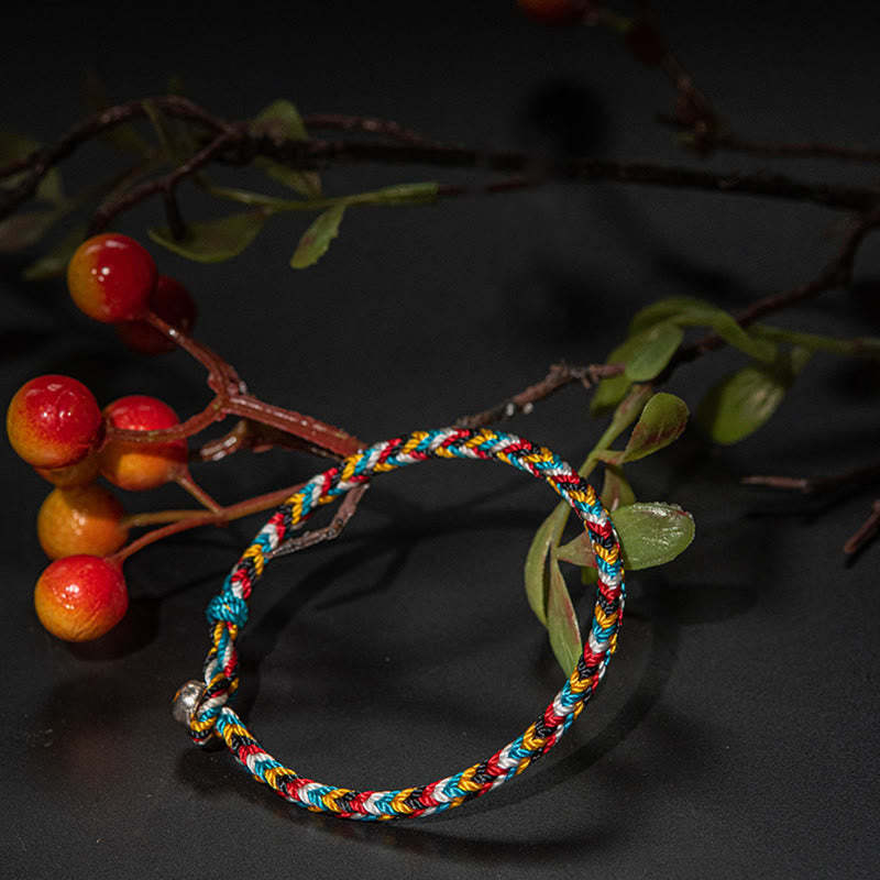 Oriental Buddha Tibet Handmade Five Color Thread Protection Braid String Bracelet
