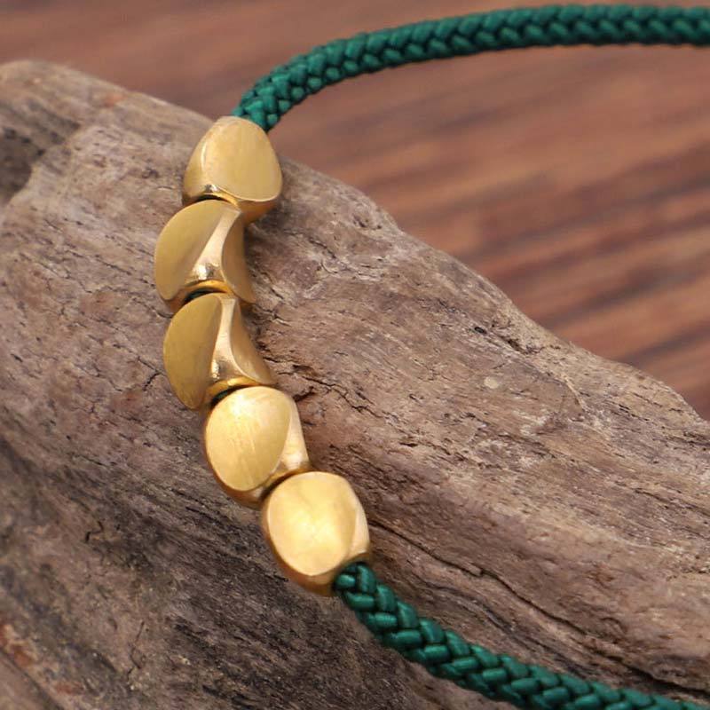 Oriental Buddha 3 PCS Tibetan Copper Beads Healing Protection Luck Bracelet Set