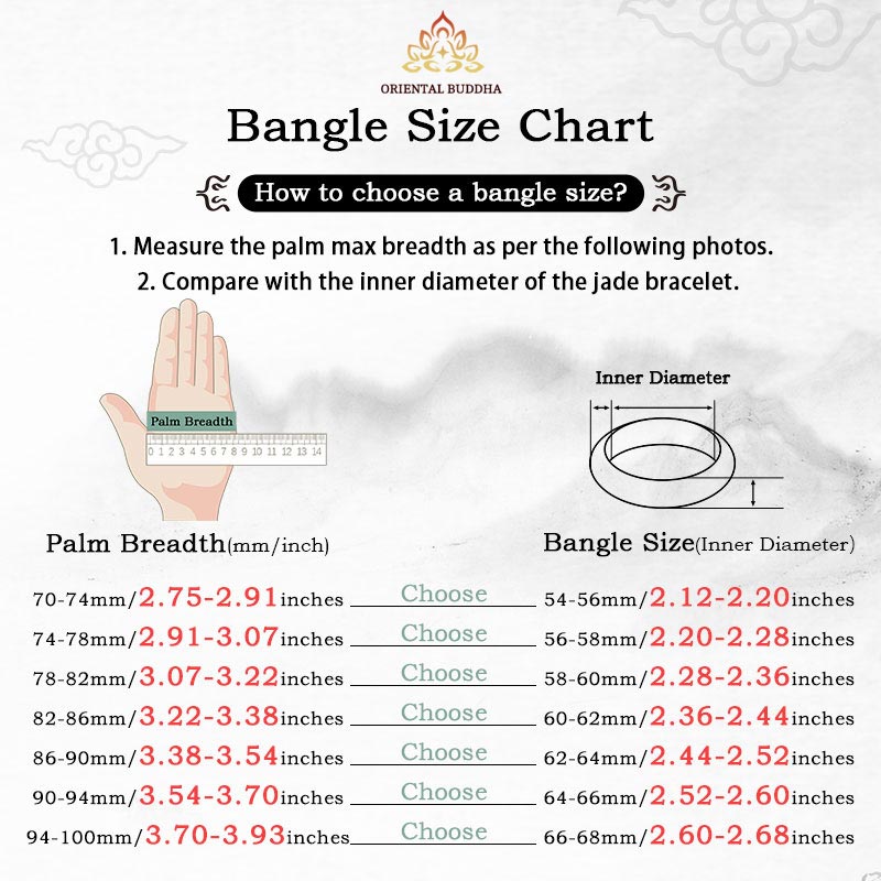 Oriental Buddha Natural Jade Fortune Blessing Bangle Bracelet