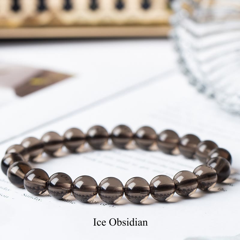 Oriental Buddha Natural Stone Quartz Healing Beads Bracelet