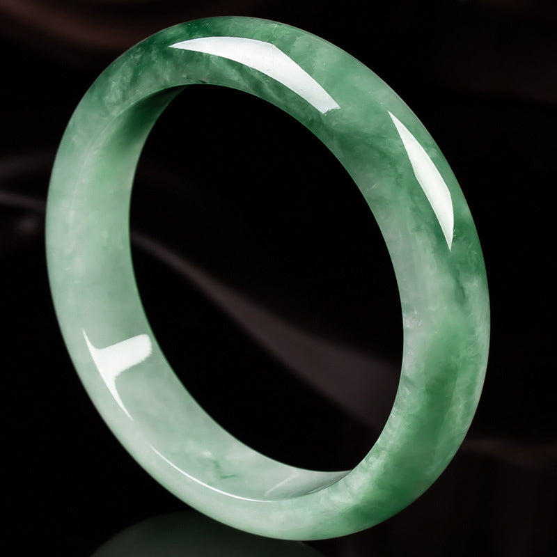 Oriental Buddha Natural Jade Fortune Blessing Bangle Bracelet