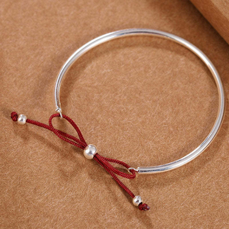 Oriental Buddha  925 Sterling Silver Red String Healing Knot Bracelet