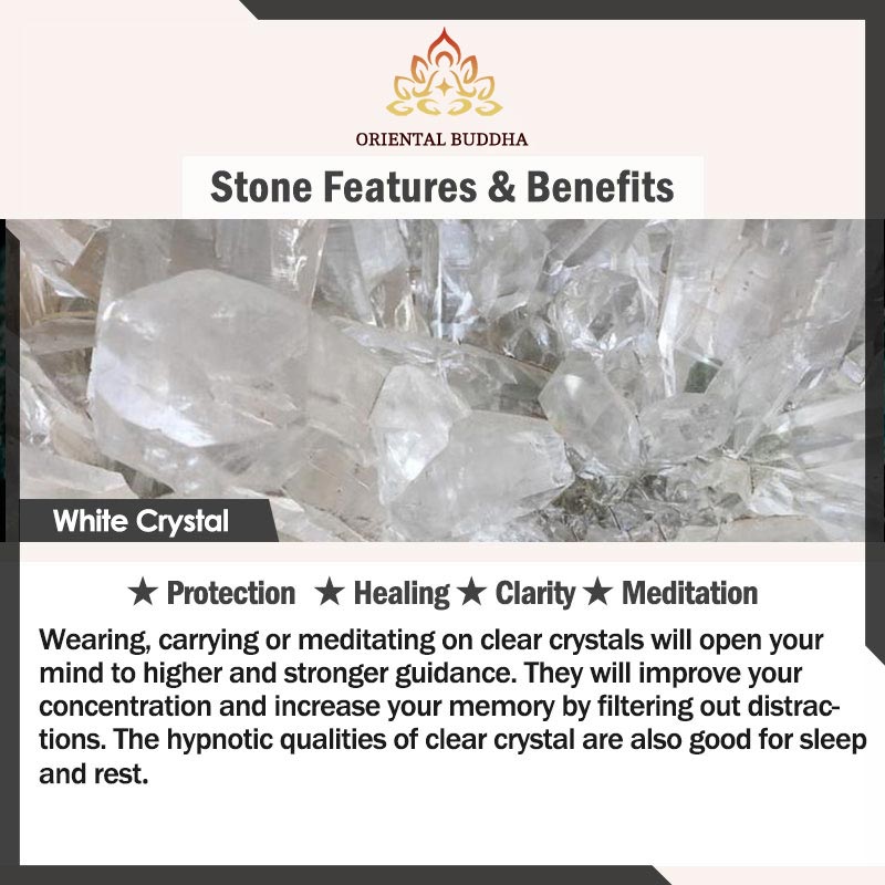 Oriental Buddha Natural Stone Quartz Healing Beads Bracelet