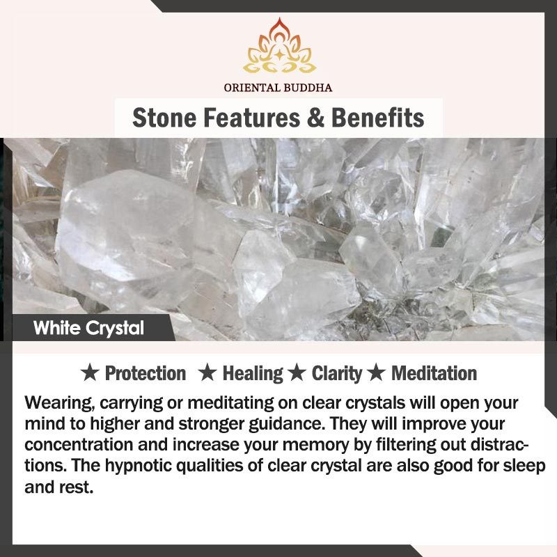 Oriental Buddha Natural Stone Quartz Healing Beads Bracelet