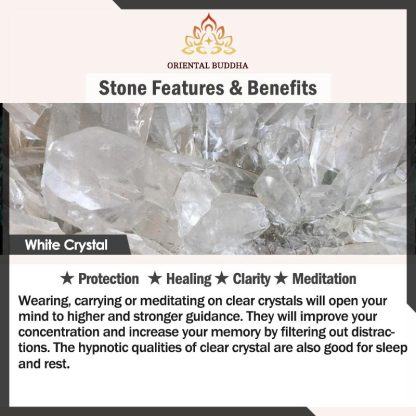 Oriental Buddha Natural Stone Quartz Healing Beads Bracelet