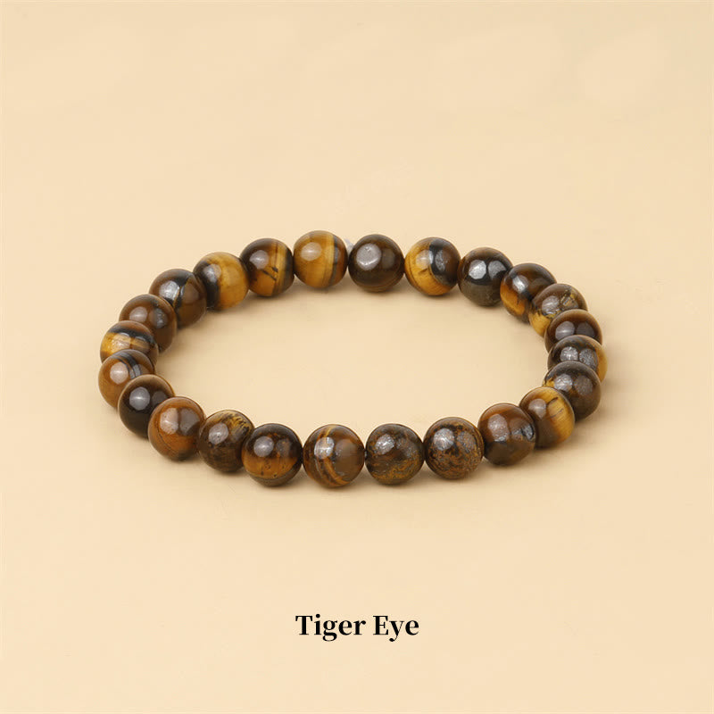 Oriental Buddha Natural Stone Quartz Healing Beads Bracelet