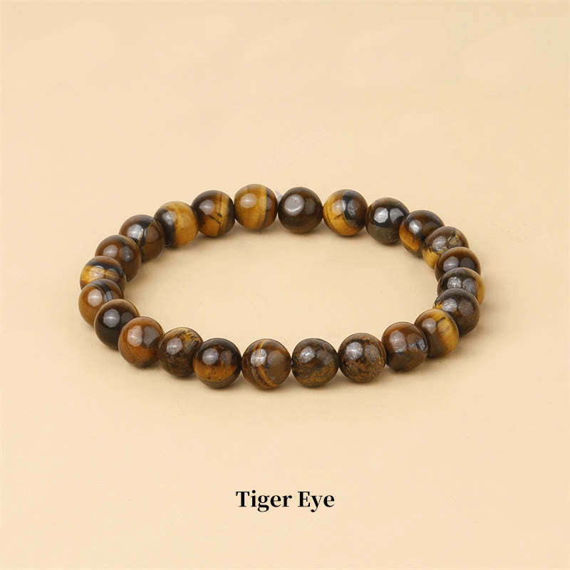 Oriental Buddha Natural Stone Quartz Healing Beads Bracelet