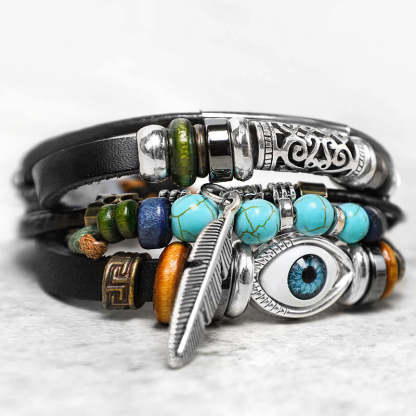 Oriental Buddha Tibetan Turquoise Evil Eye Purification Bracelet