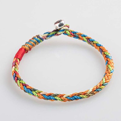 Oriental Buddha "May you be healthy and happy" Lucky Multicolored Bracelet