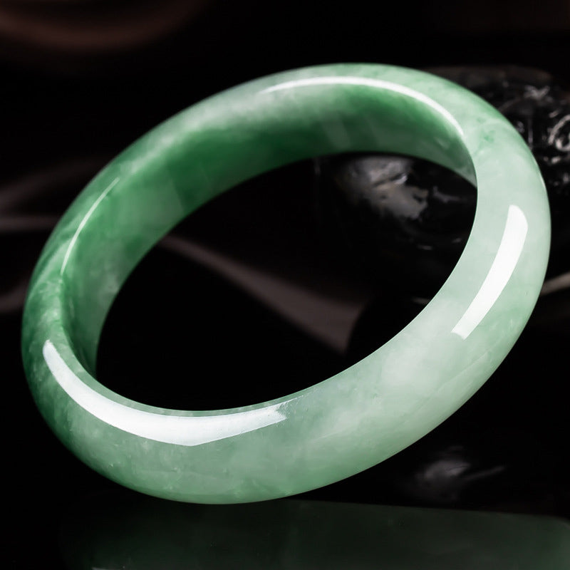 Oriental Buddha Natural Jade Fortune Blessing Bangle Bracelet