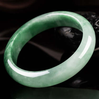 Oriental Buddha Natural Jade Fortune Blessing Bangle Bracelet