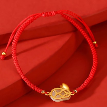 Oriental Buddha 925 Sterling Silver Year of the Rabbit Hetian White Jade Luck Red String Protection Bracelet