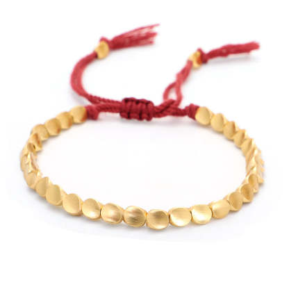 Oriental Buddha Tibetan Copper Beads Healing Luck Bracelet